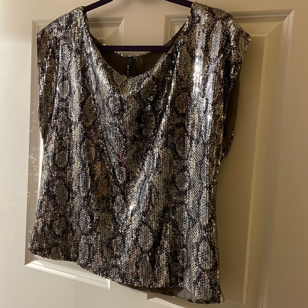 Ark & Co Snake Skin sequin top